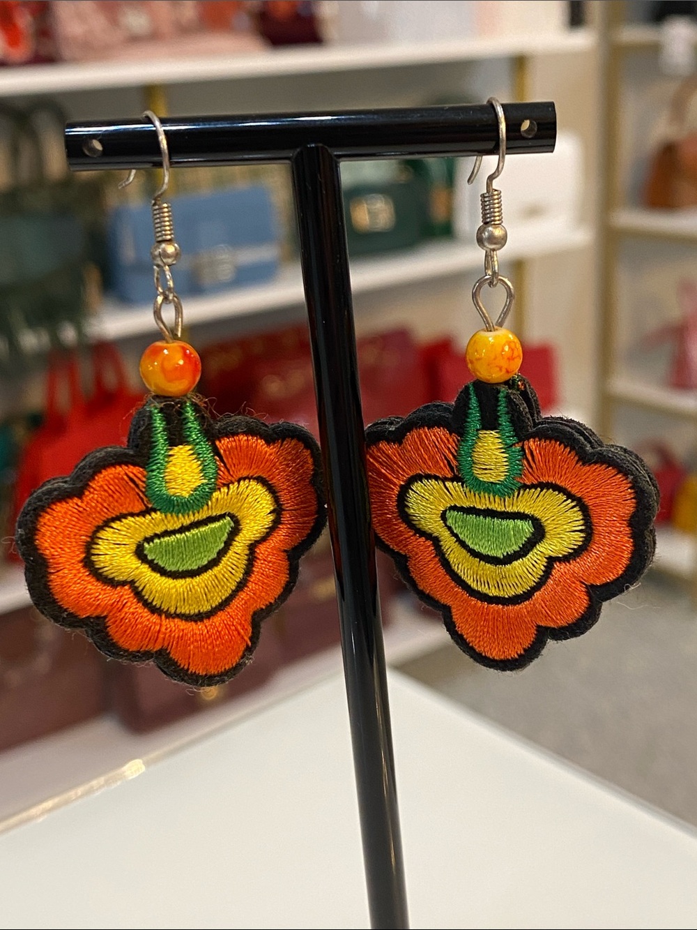 Thread Weaving Earrings - Picture 3 of 5